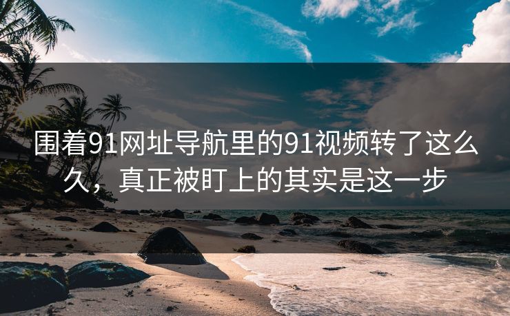 围着91网址导航里的91视频转了这么久，真正被盯上的其实是这一步