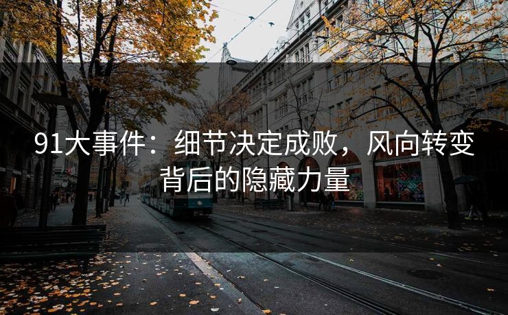 91大事件：细节决定成败，风向转变背后的隐藏力量