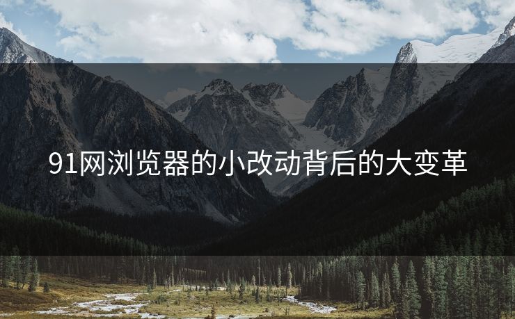 91网浏览器的小改动背后的大变革