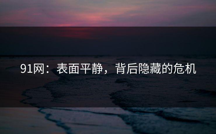 91网：表面平静，背后隐藏的危机