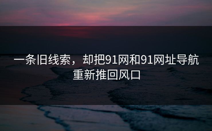 一条旧线索，却把91网和91网址导航重新推回风口