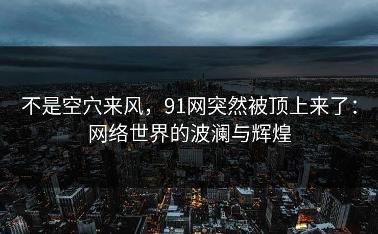 不是空穴来风，91网突然被顶上来了：网络世界的波澜与辉煌