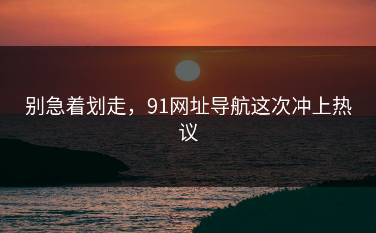 别急着划走，91网址导航这次冲上热议