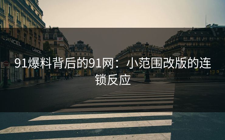 91爆料背后的91网：小范围改版的连锁反应